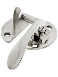 Solid Brass Right Hand Flush Hoosier Latch in Polished Nickel.